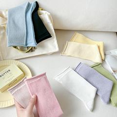 Women's Summer New Arrival Mesh Solid-Color Breathable Mid-Calf Crew Socks with Rolled Edges and Elastic Cuffs | 7A Antibacterial, Versatile Design