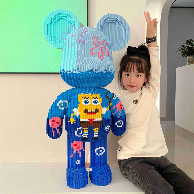 Compatible con Lego pequeñas partículas ensambladas juguete Super blanco oso violento bloques de construcción grande decoración piso adulto alta dificultad rompecabezas