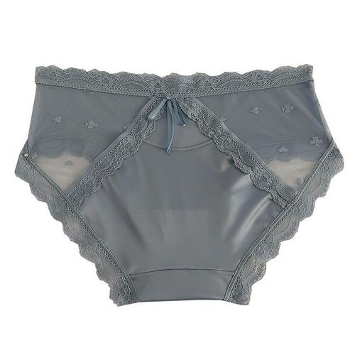 French sexy hollow semi-transparent lace panties for women soft and breathable mid-waist butt lift pure cotton crotch briefs for women