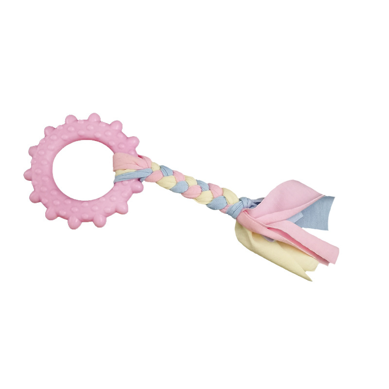 Suministros para mascotas perro educativo resistente a la mordedura de juguete entrenamiento para mascotas molar dientes limpieza macaron fábrica de juguetes al por mayor