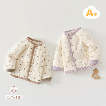女童棉服外套冬季2025新款宝宝棉袄夹棉保暖婴儿棉衣冬装褂子上衣