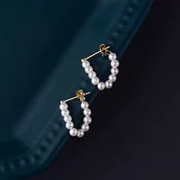 14K золото большие серьги женские новые жемчужные серьги золотые украшения темперамент пригородных серьги 23253