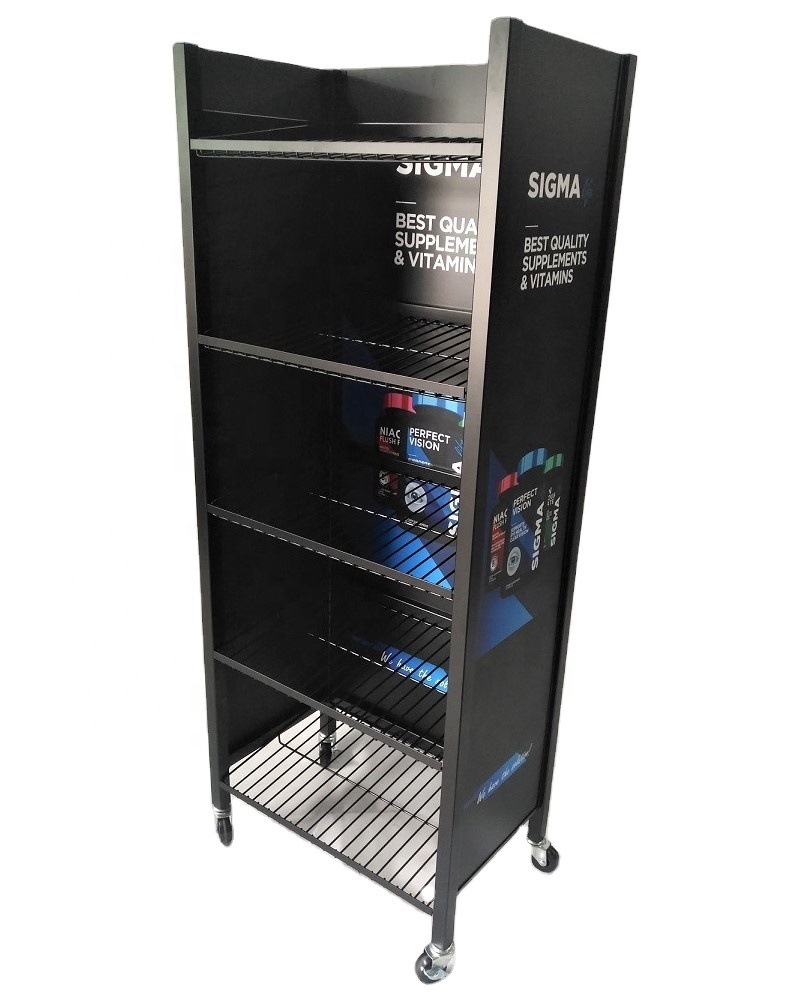 商超食品展示架啤酒饮料展示架便利店零食展示架来图来样