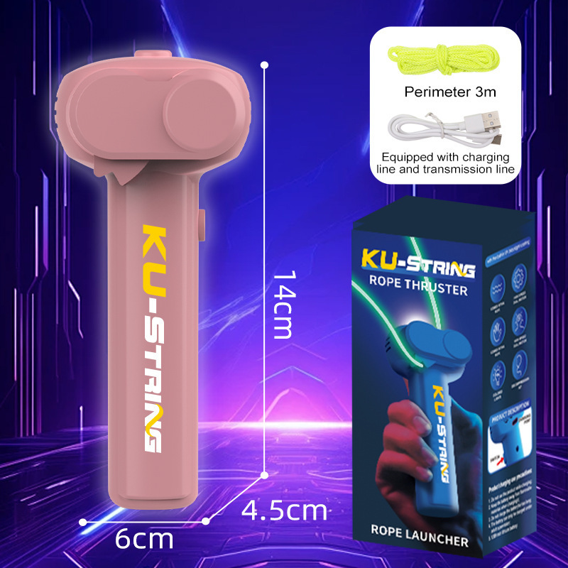 Transfronterizos explosivo lanzador de cuerda recargable cuerda luminosa propulsor eléctrico para niños descomprimir juguetes de regalo para adultos