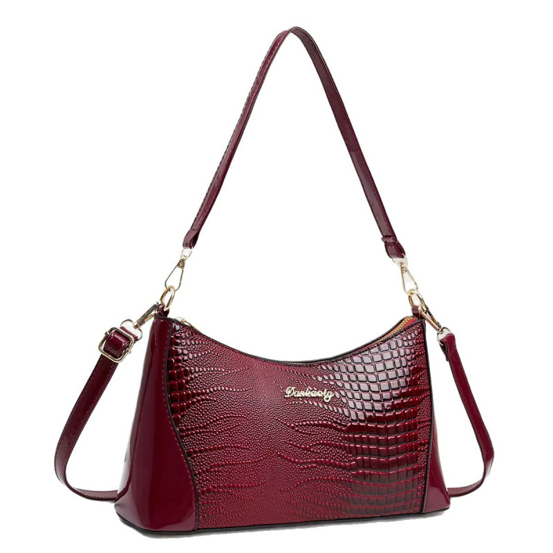 Mochila de piel brillante con patrón de cocodrilo, mochila casual versátil, mochila móvil de gran capacidad, bolsas transfronterizas