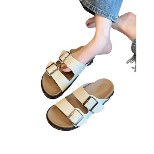 Stylish New Bobken Slippers for Women - Summer Fashion, Retro Style, Outer Wear, Versatile, Lazy Person Beach Slippers with Soft Soles