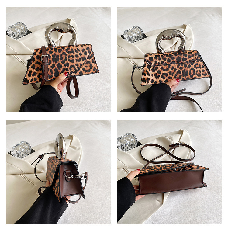 Women's Medium All Seasons Pu Leather Leopard Streetwear Square Flip Cover Handbag display picture 1