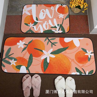 Cross-border Explosions Coral Fleece Bathroom Mat Toilet Door Absorbent Foot Mat Toilet Non-slip Quick-drying Dirty-resistant Floor Mat