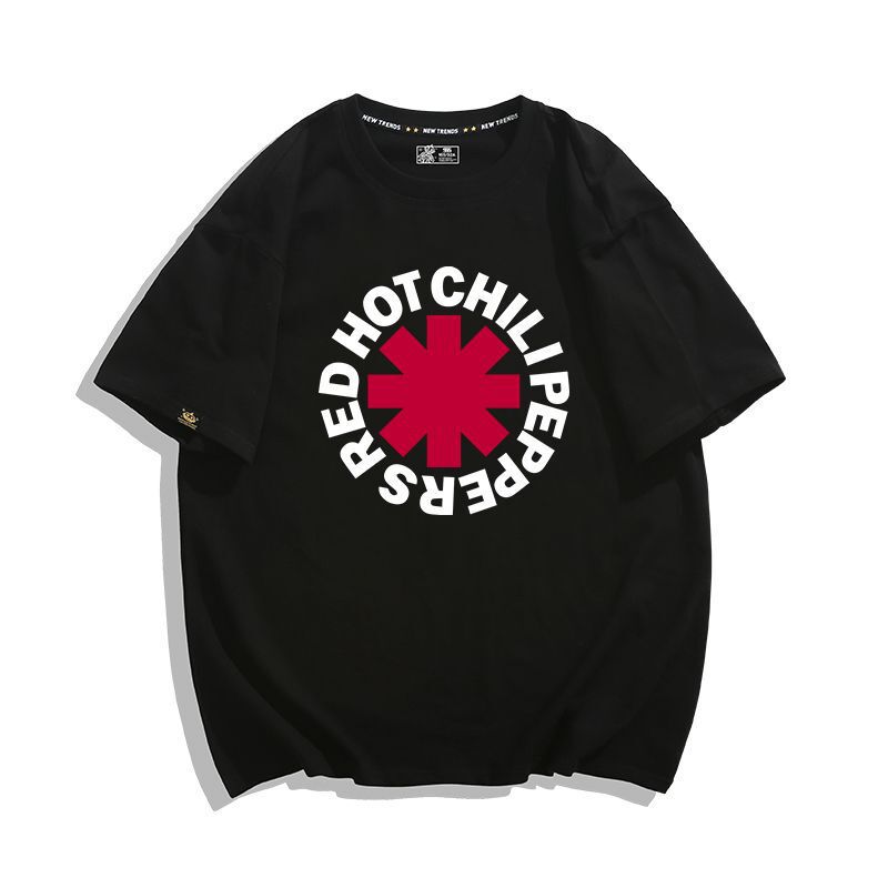 Red Pepper Band t-shirt trendy Brand Red hot chilli Pepper Rock Short-sleeved Men's vintage Clothes