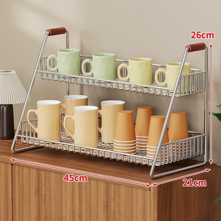 Estante Organizador de Tazas de Mesa Multicapa para Sala de Estar y Cocina
