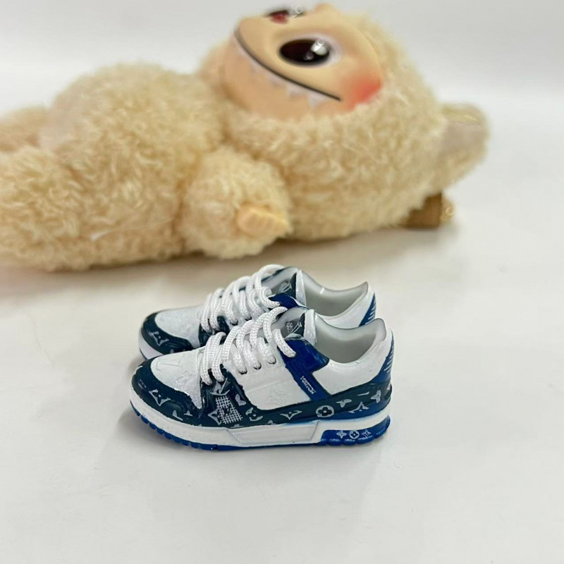 LABUBU Zapatos Rabu Ropa de bebé 17cm felpa vinilo bolso de muñeca colgante para zapatos desnudos caja ciega