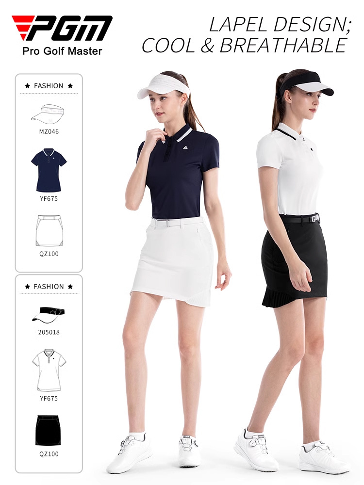 Áo Polo golf nữ ngắn tay PGM thể thao hè thoáng khí — YF675 [Phong cách Anh/nhanh khô và thoáng khí] POLO xanh nước biển, YF675 [Phong cách Anh/nhanh khô và thoáng khí] POLO Đỏ, YF675 [Phong cách Anh/nhanh khô và thoáng khí] POLO trắng