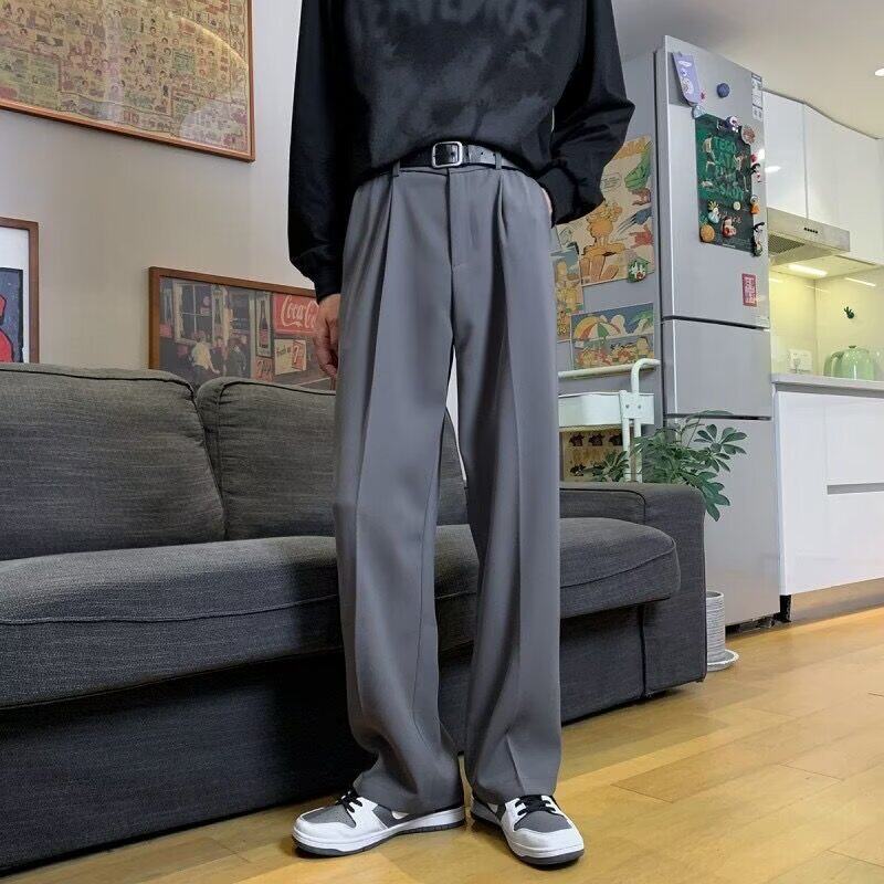 跨境轻熟风秋冬款韩版直筒西装裤男士运动百搭宽松休闲裤垂感西裤