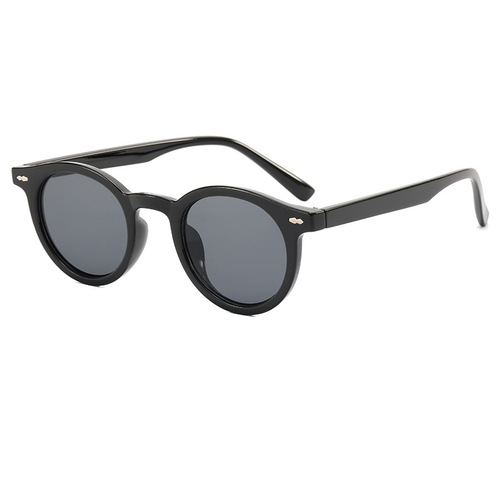 High-end Korean-style Instagram women's retro round-frame colored personalized slimming sunglasses couple's sun glasses