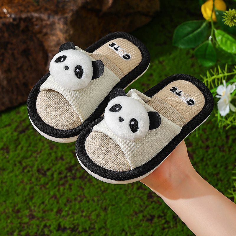 2022 nuevas zapatillas de pareja de lino Four Seasons universal para el hogar dibujos animados para niños rábano conejo zapatillas de hombre y mujer antideslizantes