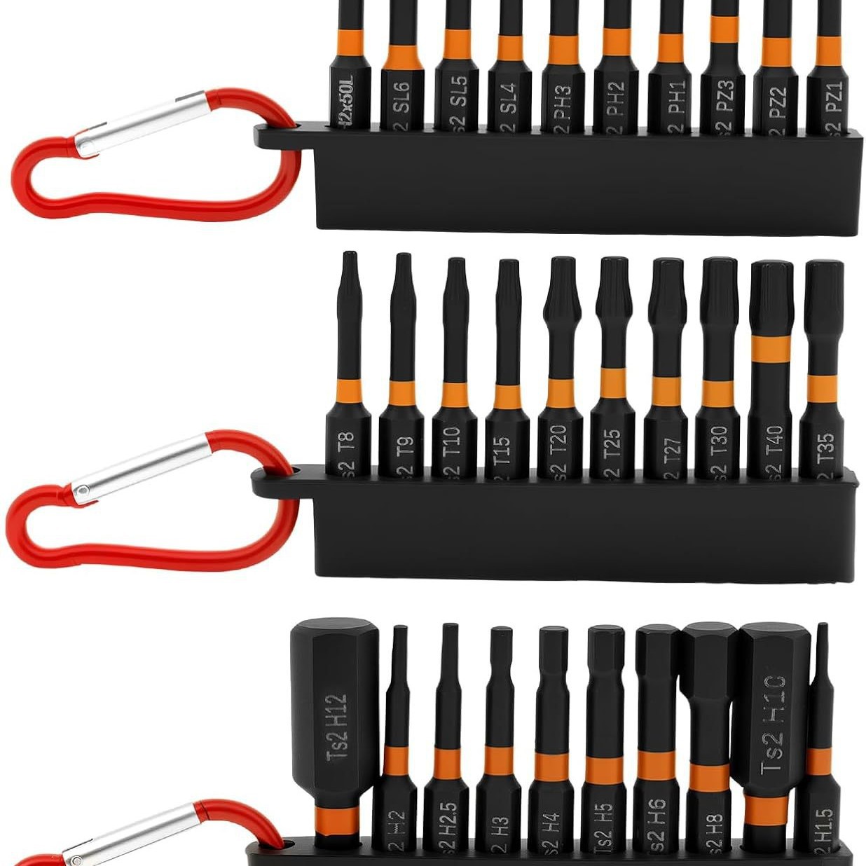 十字一字T型梅花黑色内六角批头套装电钻起子头电动螺丝刀十件套