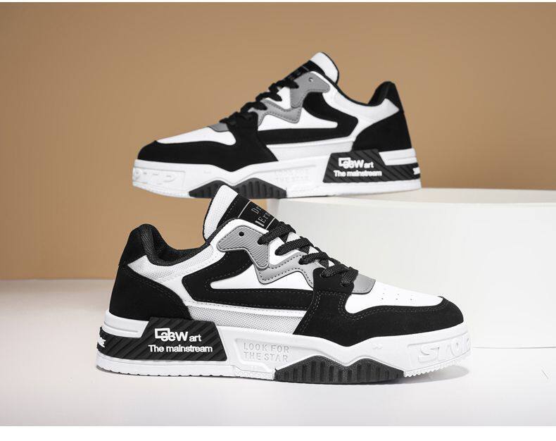 Giày thể thao nam cổ thấp đế dày tăng chiều cao chống trượt, giày sneaker phối màu đen trắng — EQ01 màu trắng, EQ01 màu đen chi tiết 21