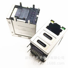 RJ45+�p��TYPE-C 24Pĸ�� 90�Ȳ��DIP ����һ�W�� ���� ���S�ҾG