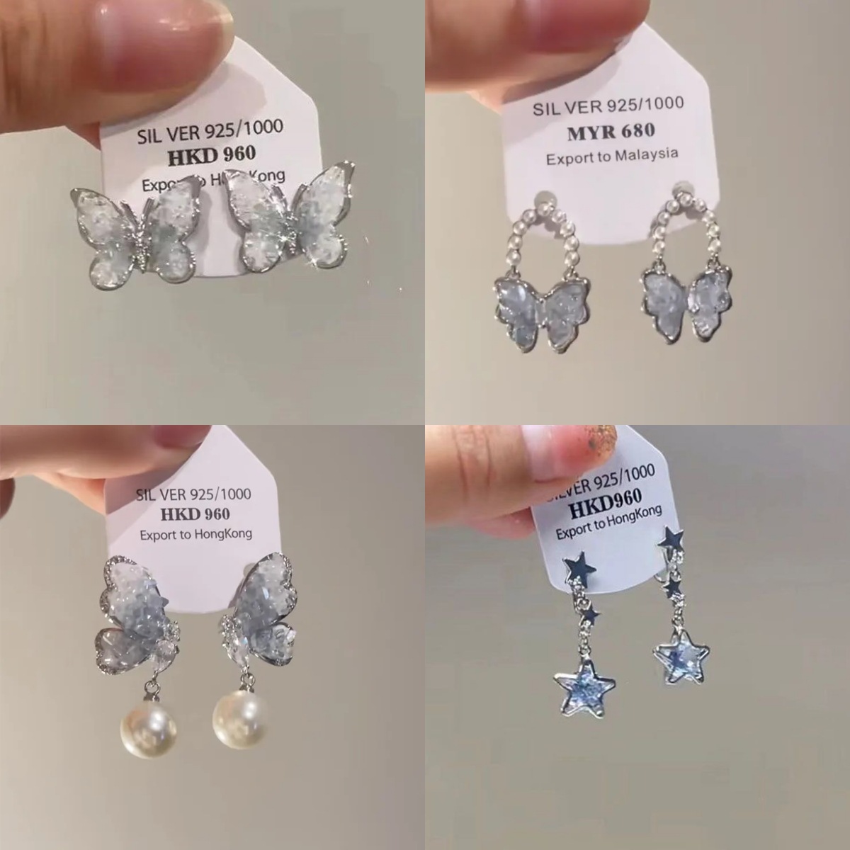 10g Weight Drop Earrings Classification 1 Pair Quantity Holiday, Date Occasion Alloy Material Wholesale Jewelry Sweet Butterfly Alloy Plating Drop Earrings