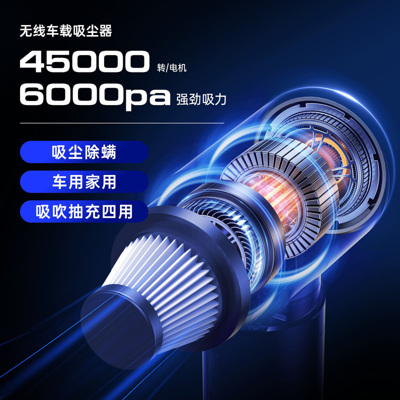车载吸尘器充电式大功率吸吹一体无线家用电器大吸力便携式吸尘器|undefined
