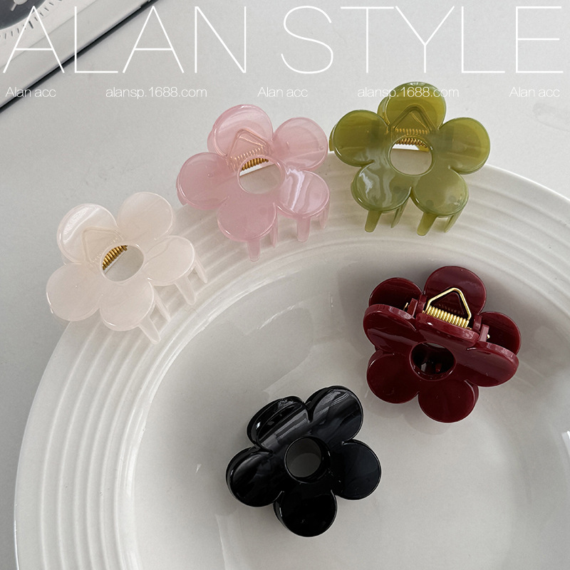 韓国風ガールフラワーグリッパーインエレガントな気質ヘアクリップヘアクリップ甘い外出グリッシャーククリップヘアアクセサリー|undefined