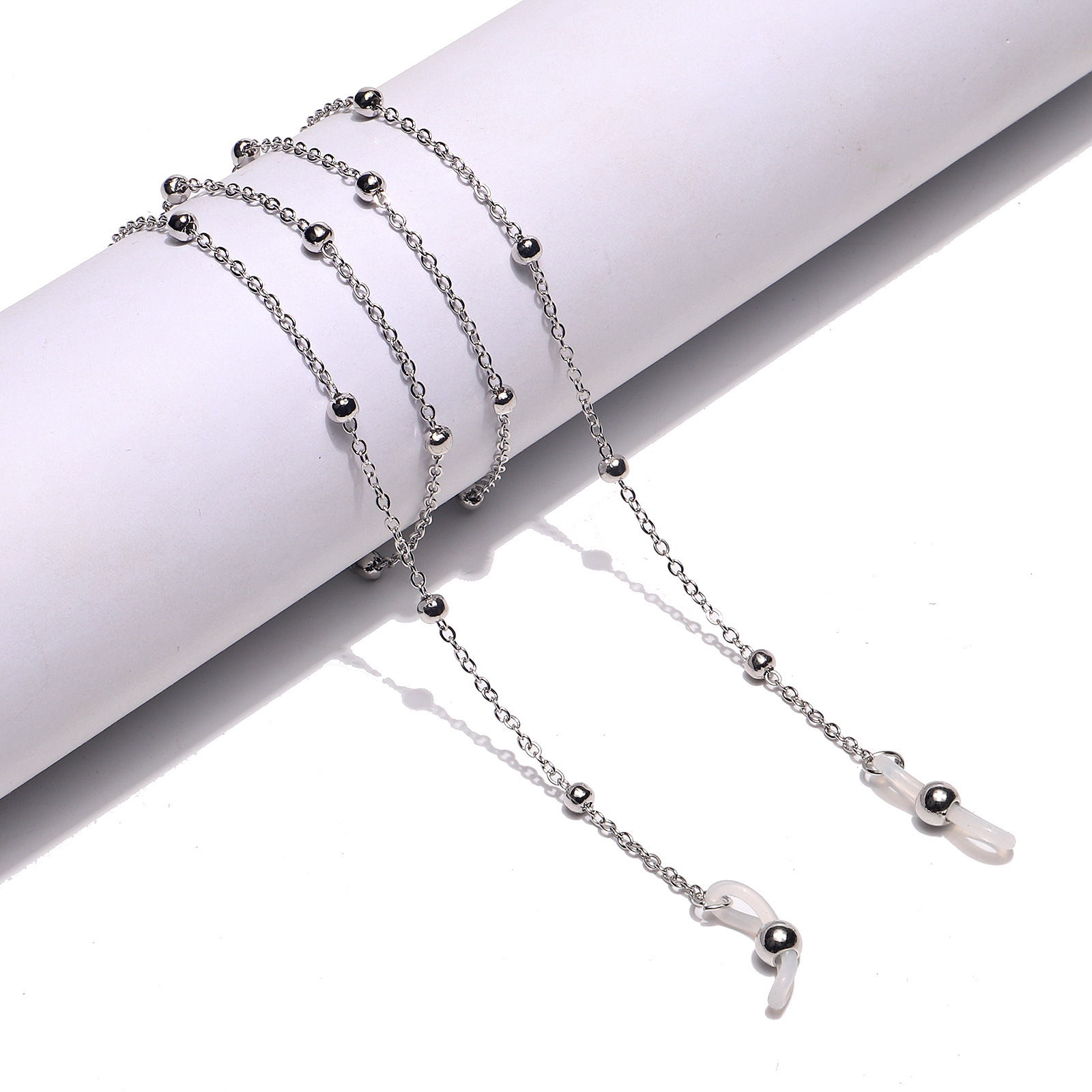 10g Weight Metal Material Rose Gold, White, Gold Color Fashion Simple Mask Rope Clip Bead Metal Chain Glasses Chain Metal 4