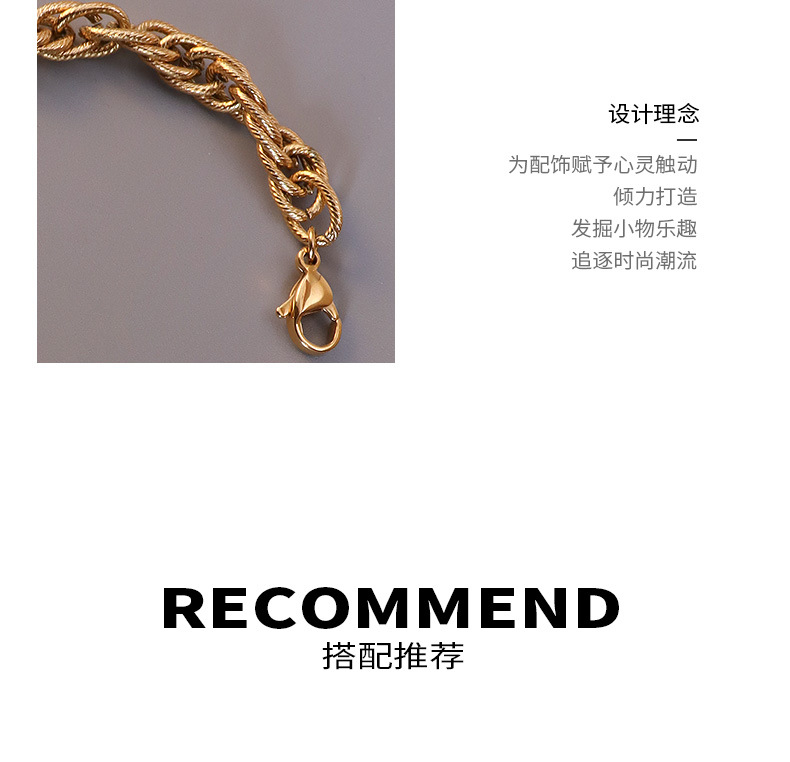 Fashion Hand-woven Chain Titanium Steel Necklace Bracelet display picture 3