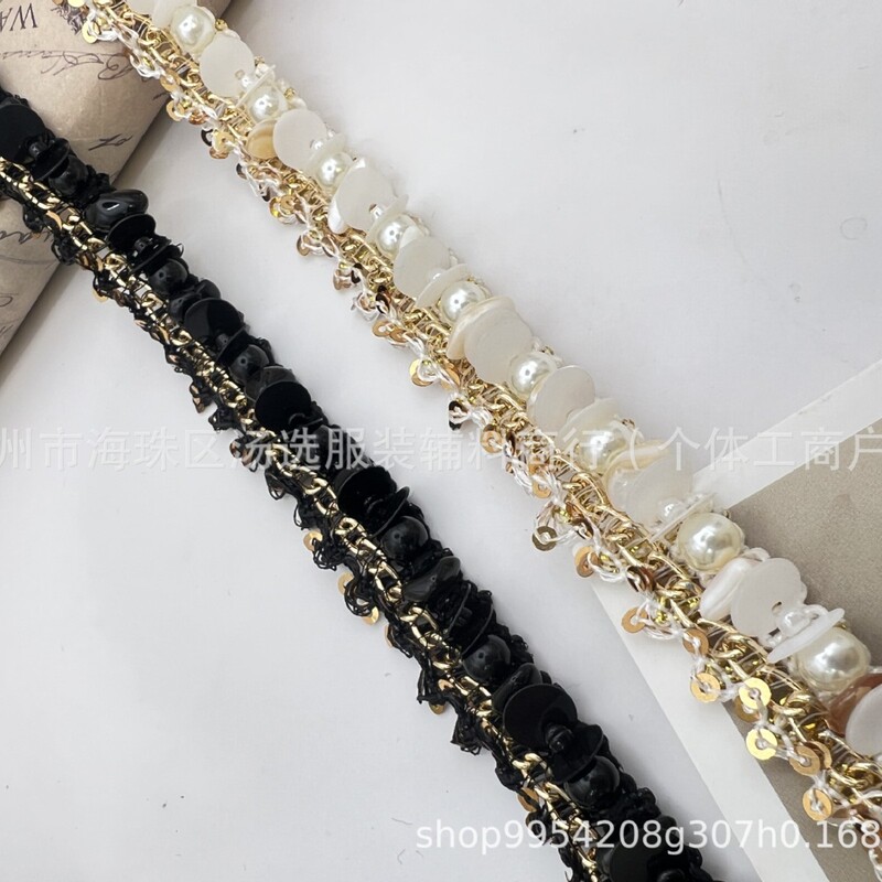 新しいハイエンドの重い手作りスパンコールパール手織り diy 衣類のウェディングドレス小さなフレグランス衣類アクセサリー|undefined