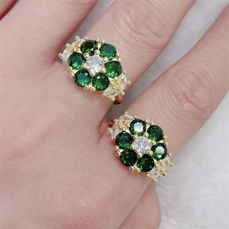 Fashion Crown Copper Rings Zircon Copper Rings
