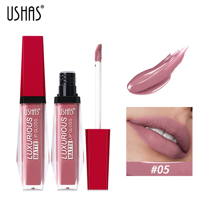 USHAS6 Farbe flüssiger Mund roter Lippenglanz für Frauen_voghion.com