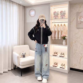 女童秋冬新款长袖棒球服外套2026新款中大童韩范洋气时髦开衫上衣