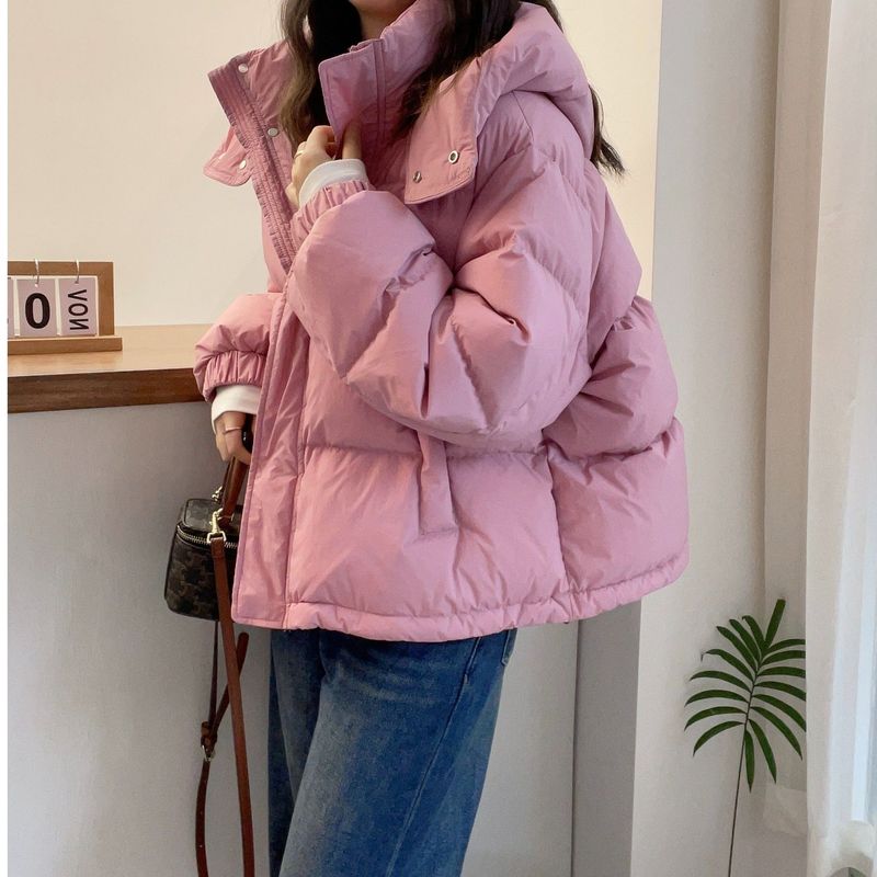 棉服女短款2025新款韩版宽松大码棉衣时尚连帽百搭薄款爆款棉袄潮|undefined