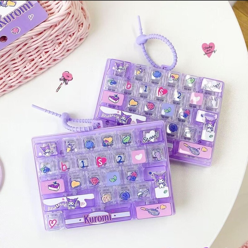 Sanrio stress-relief large keyboard keychain, fun portable key toy, school bag pendant for students and girls Sanrio stress-relief large keyboard keychain, fun portable key toy, school bag pendant for students and girls