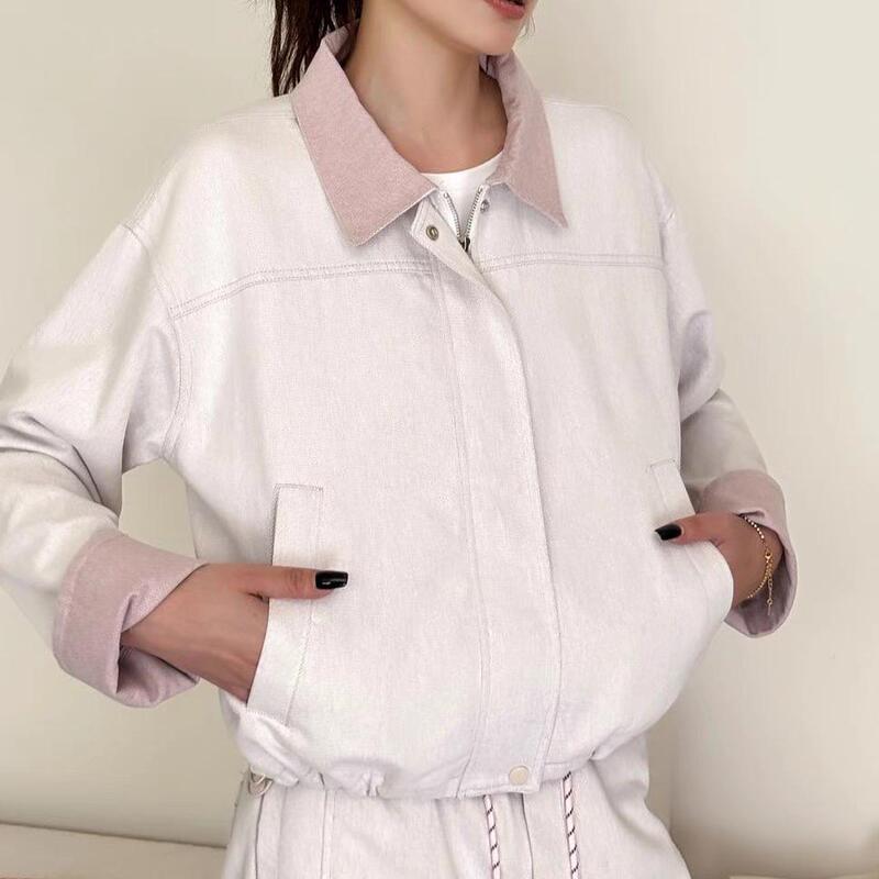 感超好看韩系休闲牛仔外套女秋季出游翻领夹克上衣2025|undefined