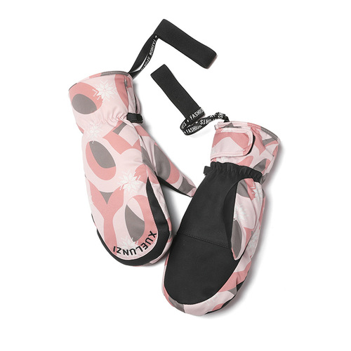 Ski gloves for women, warm in winter, autumn and winter, girls' outdoor riding, windproof, water-repellent, touch screen, thickened fingers