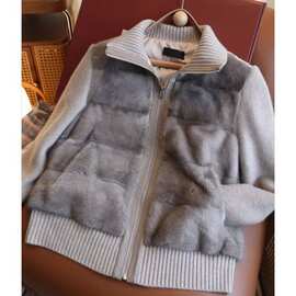 高级感羽绒服女冬季2024新款白鸭绒短款款大牌水貂皮草外套