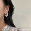 Elegant retro earrings from pearl, french style, internet celebrity