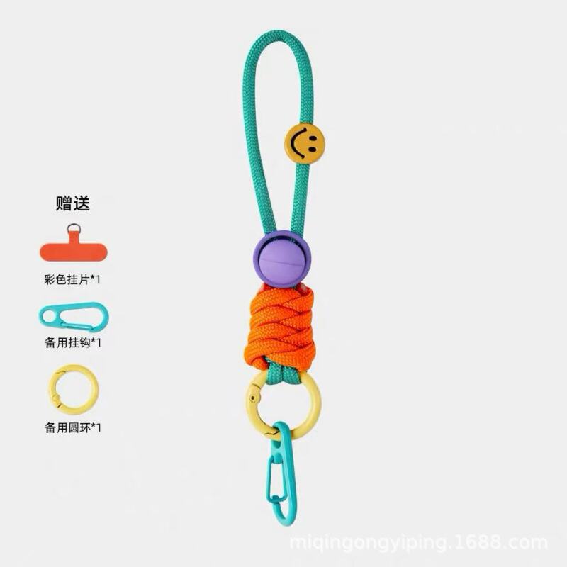 Dopamine Phone Lanyard Key Backpack Pendant Water Cup Water Bottle Bag Colorful Woven Lanyard Anti-Loss Safety Rope