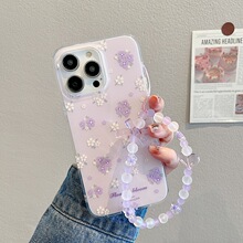 紫色花朵适用苹果14手机壳iphone15promax小碎花13韩风新款12网红