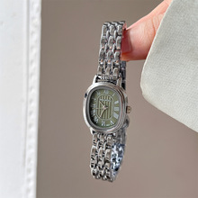 doukou法式经典罗马复古椭圆小表盘钢带手表女轻奢高级感腕表批发