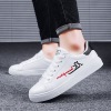 Summer trend white shoes, sports men's casual footwear for leisure, fashionable white sneakers, Korean style