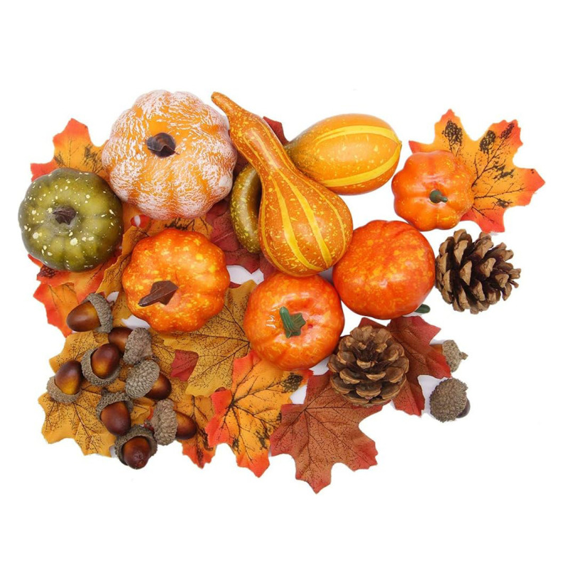 Simulation Pumpkin Halloween Thanksgiving Pumpkin Package Autumn Harvest Home Decoration Pumpkin Model Photography Props