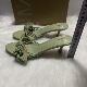 Manufacturer's new slippers with fashionable temperament, green flower pointed high heels, cool slippers, women's slim heels