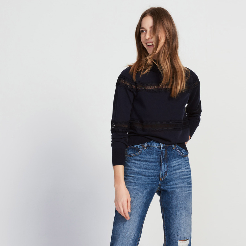 22 Spring New Japanese Lace Hollow Knitted Sweater NI33COLE S2192H 7642 Clearance