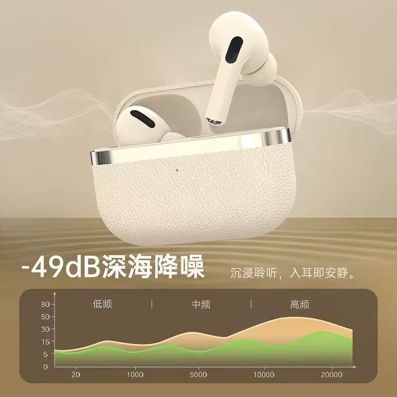 レザーテクスチャ第6世代横置き型ノンセンシティブインイヤーBluetoothヘッドセット、ワイヤレスノイズキャンセリング、長時間装着しても痛くない、ランニングやスポーツに最適|undefined