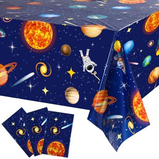 Amazon Outer Space Astronaut Birthday Party Tablecloth Planet Full Printing Tablecloth Scene Decoration Kit