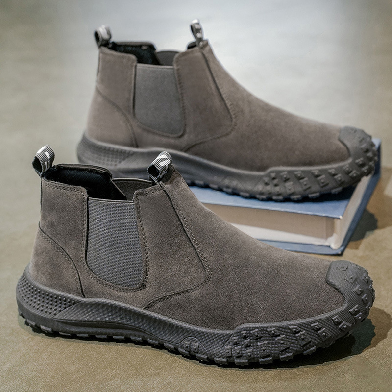 Otoño zapatos de hombre, botas Martin de alto nivel, anti-deslizante y desgaste para hombres, zapatos de trabajo deportivos, zapatos de trabajo para hombres