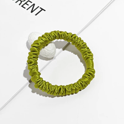 Premium 30mm Silk Hair Tie 4/6cm Large Size High-End Hair Accessory for Women 100% Mulberry Silk Scrunchie (Saç üçün rezinlər) - 30mm-1cm-hair-tie-olive-green