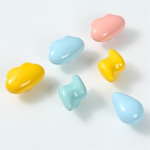 Colorful Lightning Cloud Ceramic Handle Children's Cabinet Wardrobe Door Handle Cute Drawer Handle Single Hole Cabinet Handle