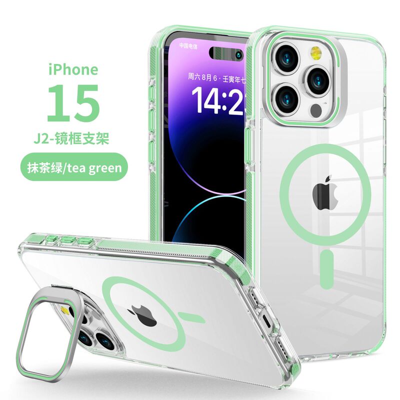 Iphone15対応強力マグネット式携帯ケースアップル14promax金属コンタクトレンズフレームホルダー透明ケース|undefined